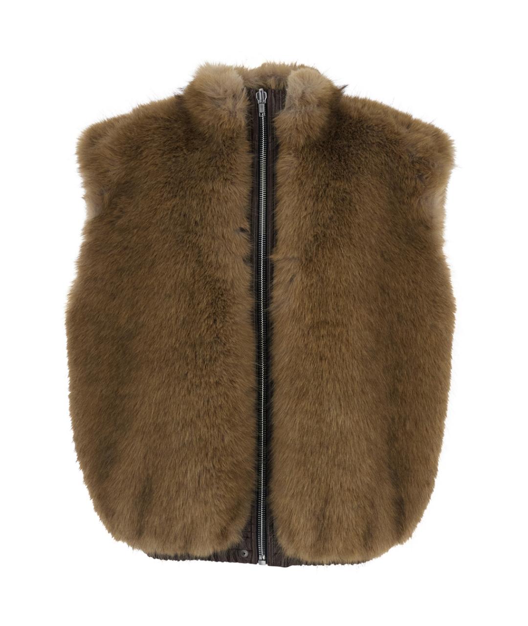 MSGM Коричневый вискозный жилет, фото 4