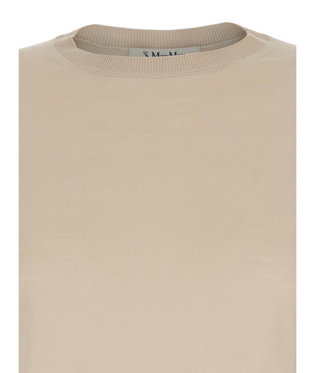 'S MAX MARA Бежевый шерстяной джемпер / свитер, фото 3