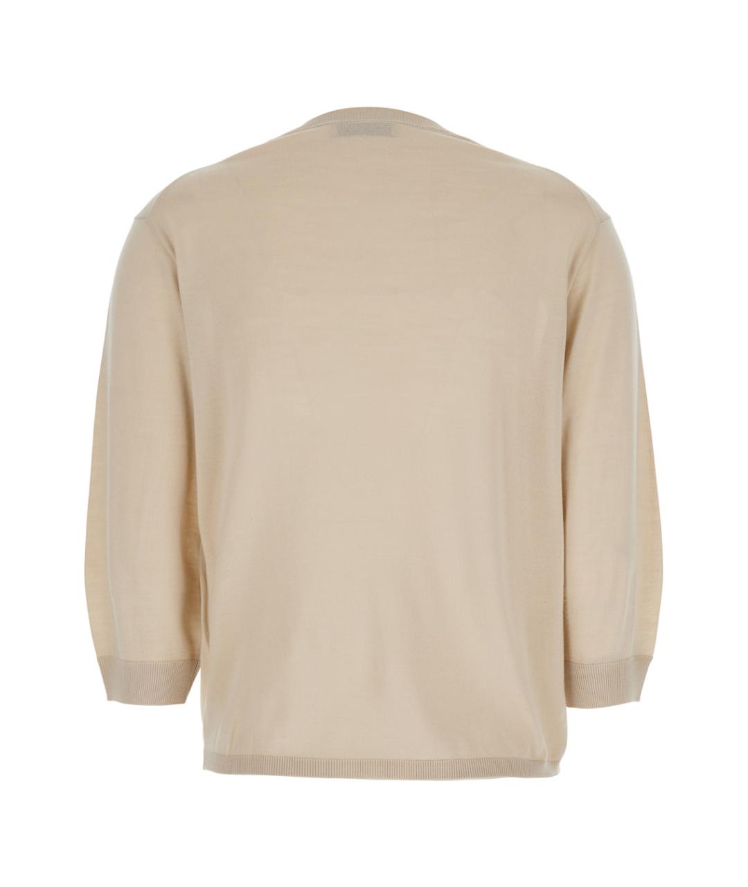 'S MAX MARA Бежевый шерстяной джемпер / свитер, фото 2