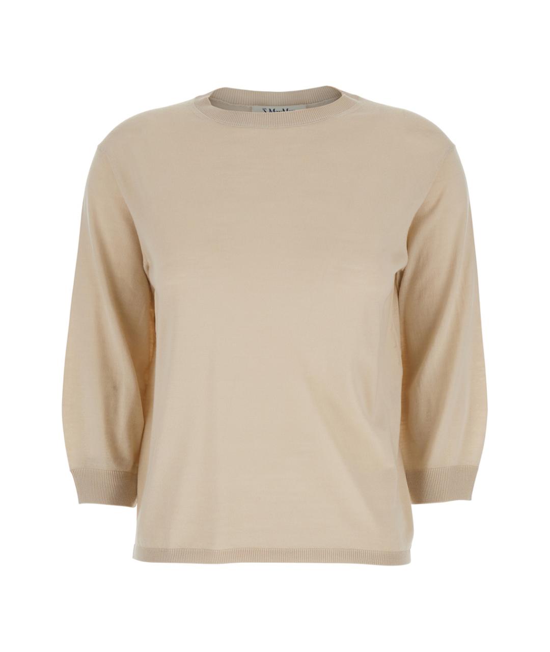 'S MAX MARA Бежевый шерстяной джемпер / свитер, фото 1