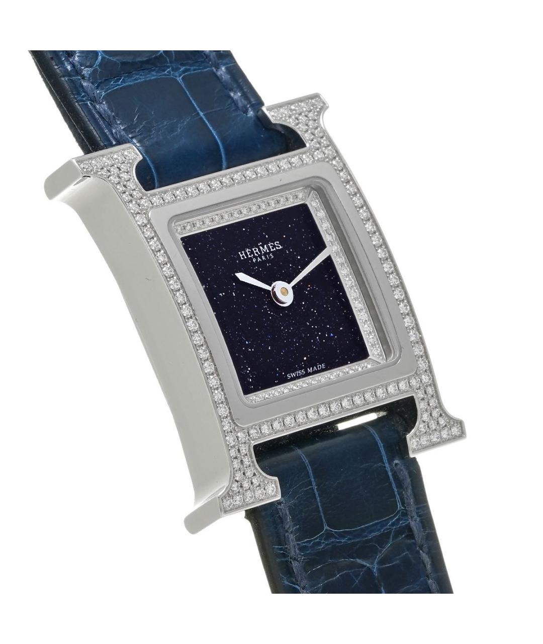 HERMES Темно-синие часы из экзотической кожи, фото 6