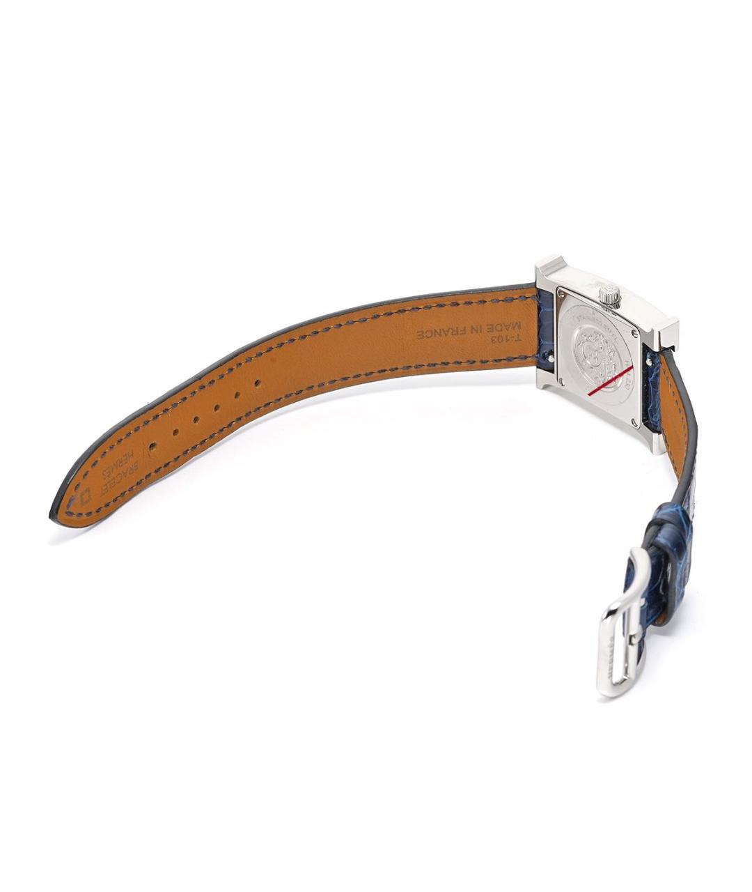 HERMES Темно-синие часы из экзотической кожи, фото 3