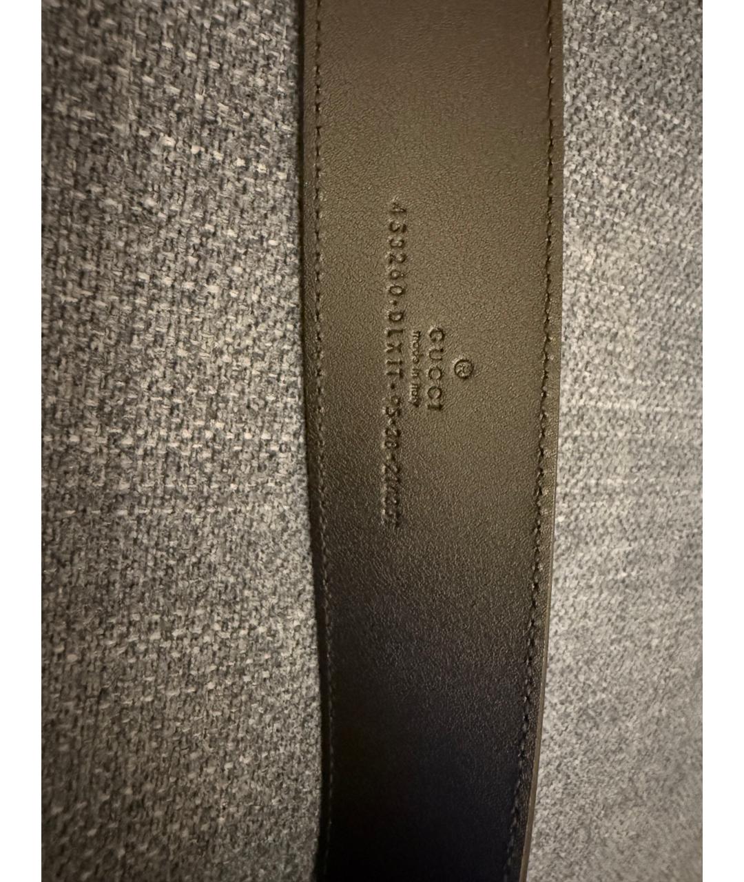 GUCCI Черный кожаный ремень, фото 3