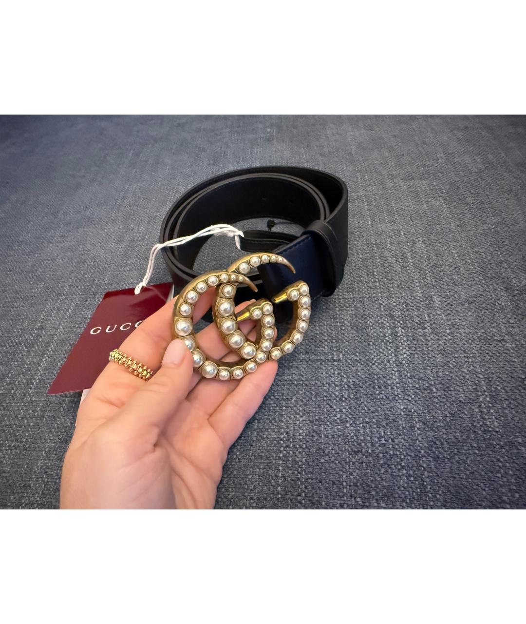 GUCCI Черный кожаный ремень, фото 2