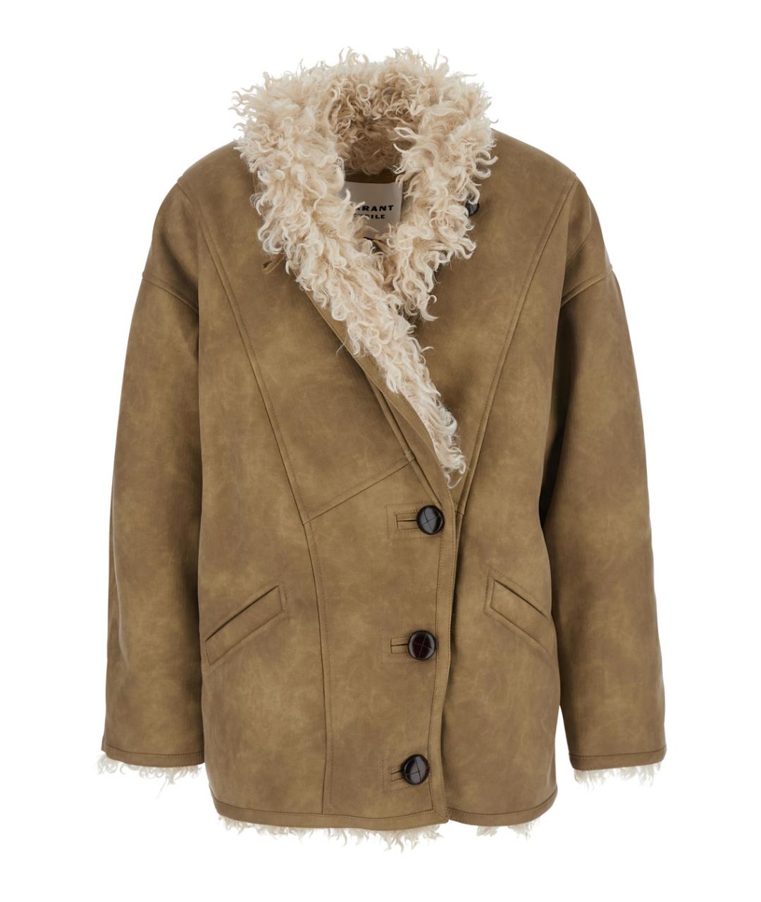 ISABEL MARANT Бежевая кожаная дубленка, фото 4