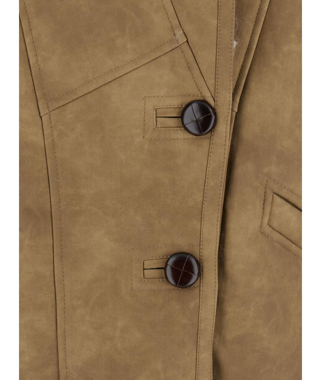 ISABEL MARANT Бежевая кожаная дубленка, фото 3