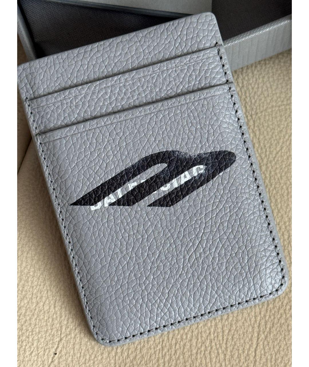 BALENCIAGA Серый кожаный кардхолдер, фото 5