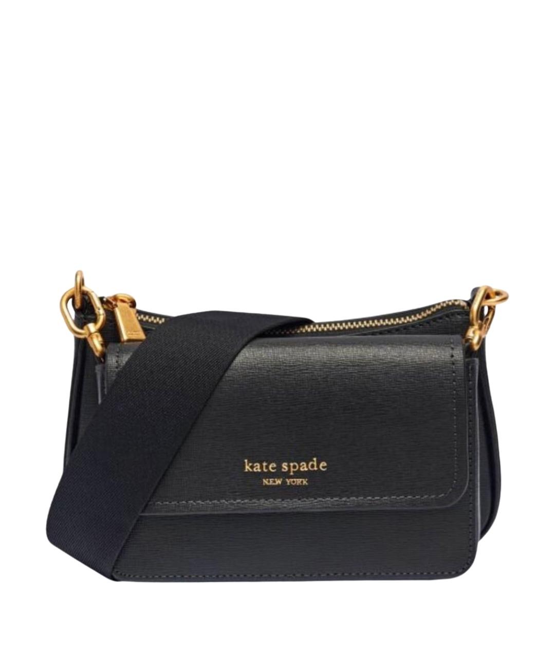 KATE SPADE Черная кожаная сумка через плечо, фото 1