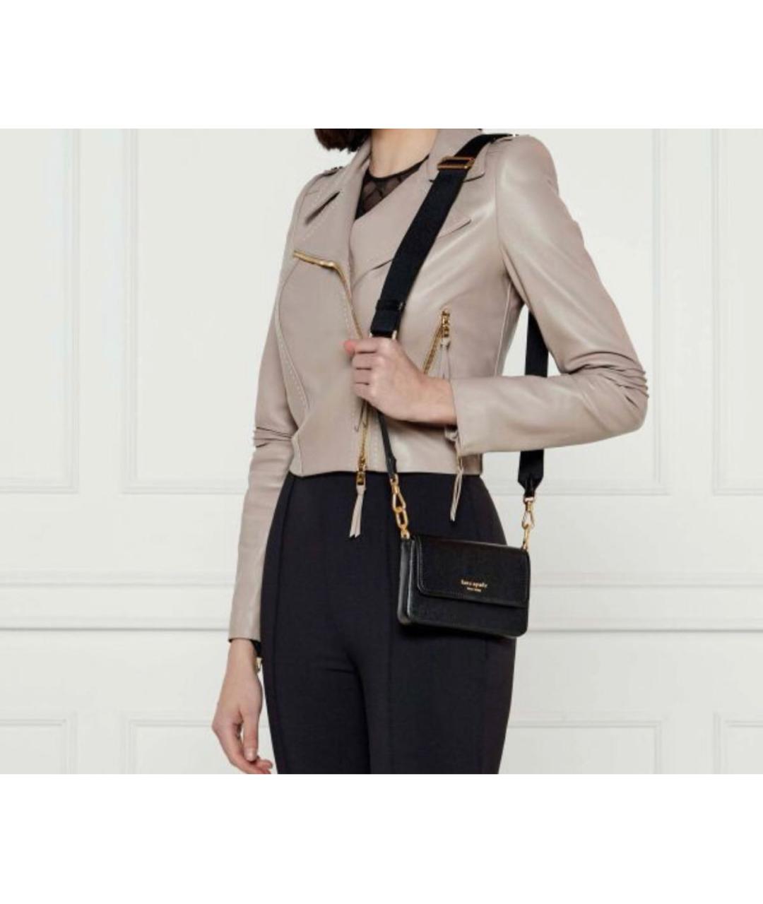 KATE SPADE Черная кожаная сумка через плечо, фото 3