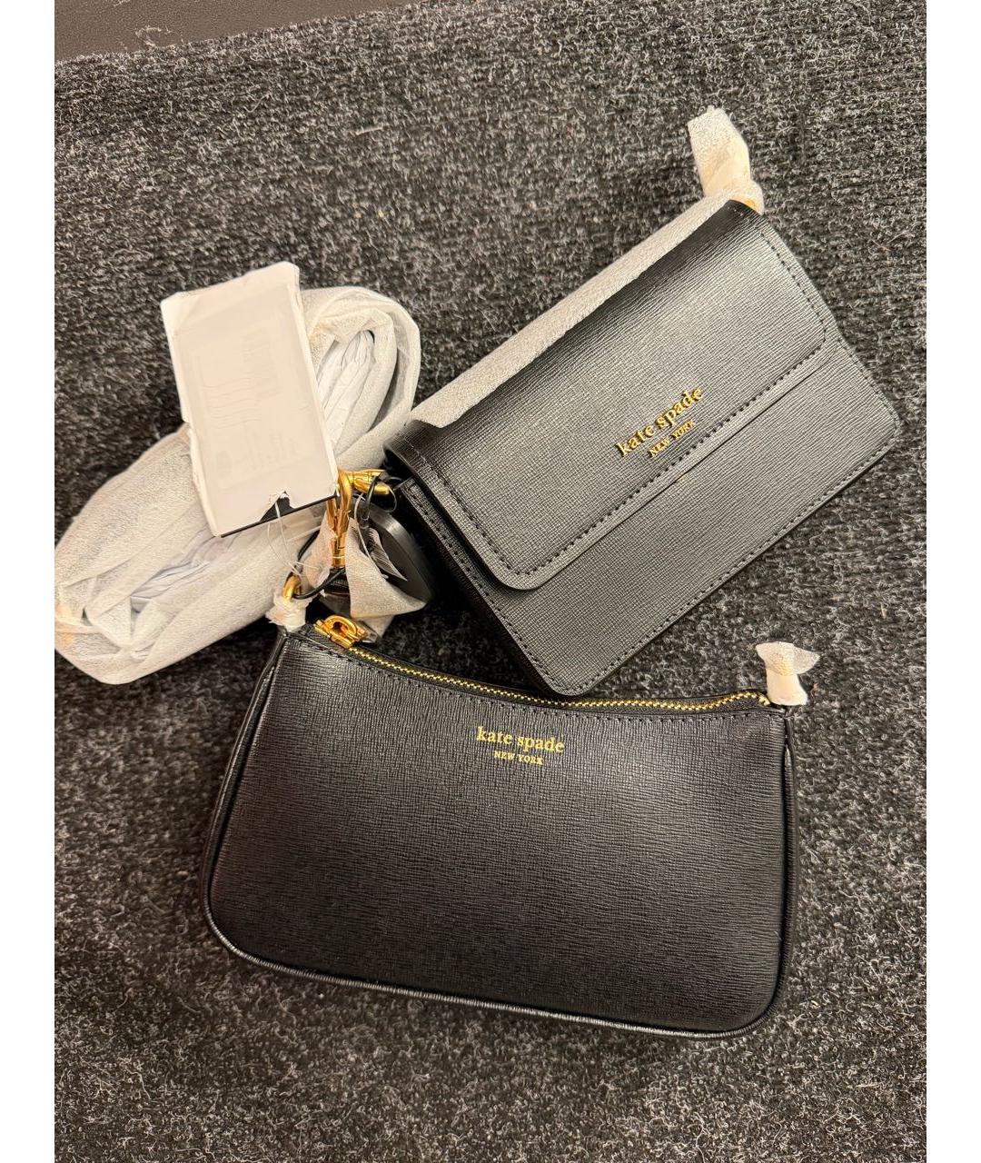 KATE SPADE Черная кожаная сумка через плечо, фото 4