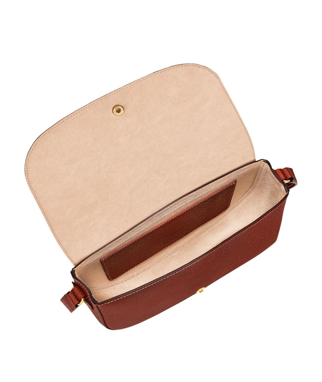 LONGCHAMP Коричневая кожаная сумка через плечо, фото 3