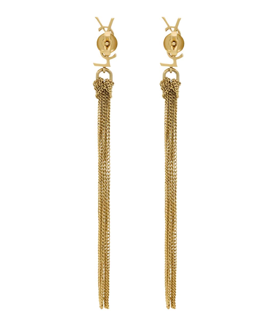 SAINT LAURENT Золотые латунные серьги, фото 2