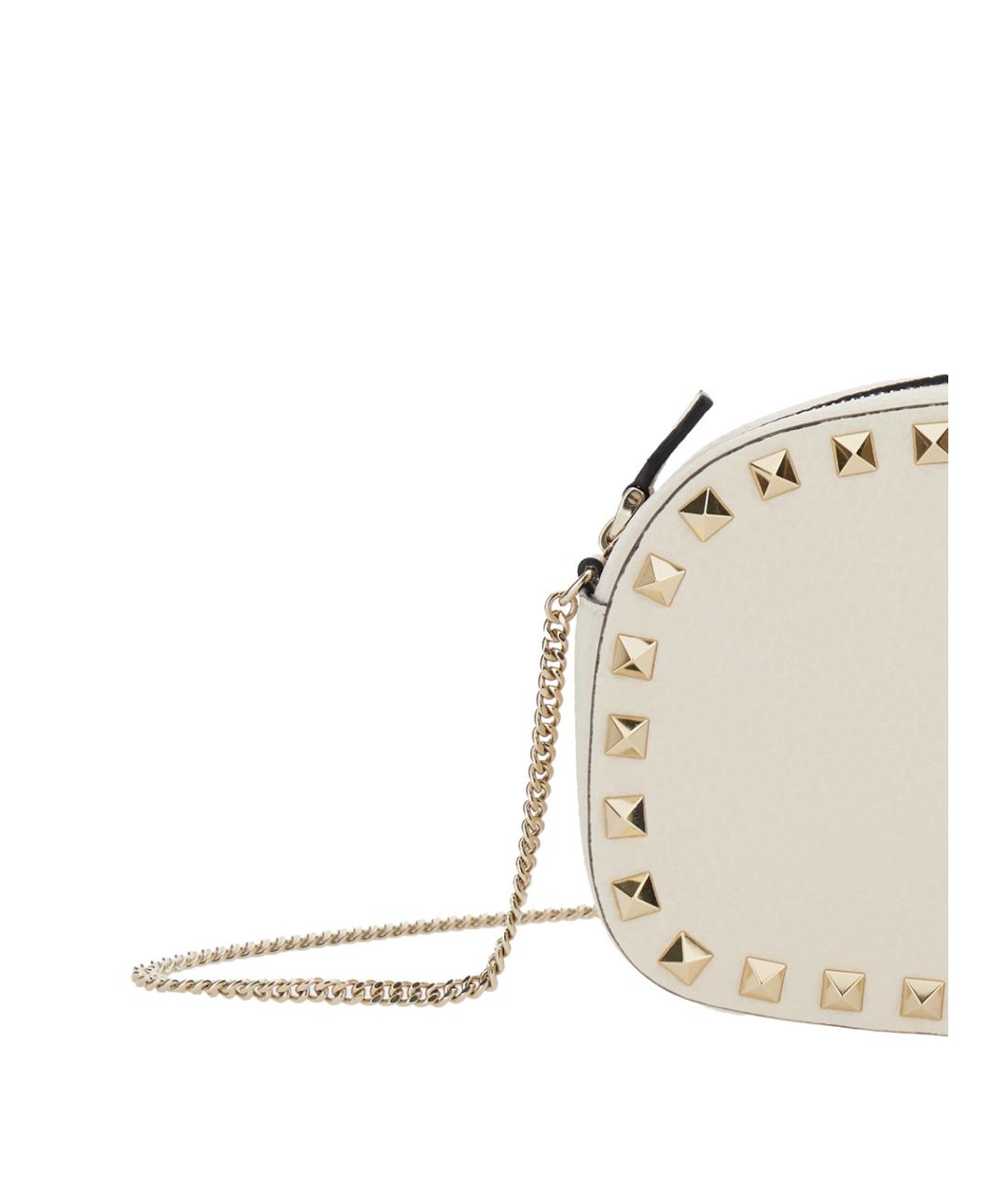 VALENTINO Белая кожаная сумка через плечо, фото 3