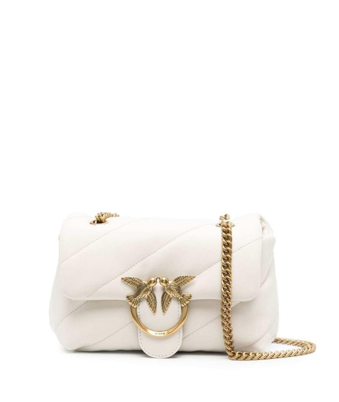 PINKO Белая кожаная сумка через плечо, фото 1