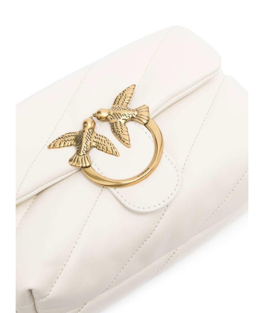 PINKO Белая кожаная сумка через плечо, фото 4