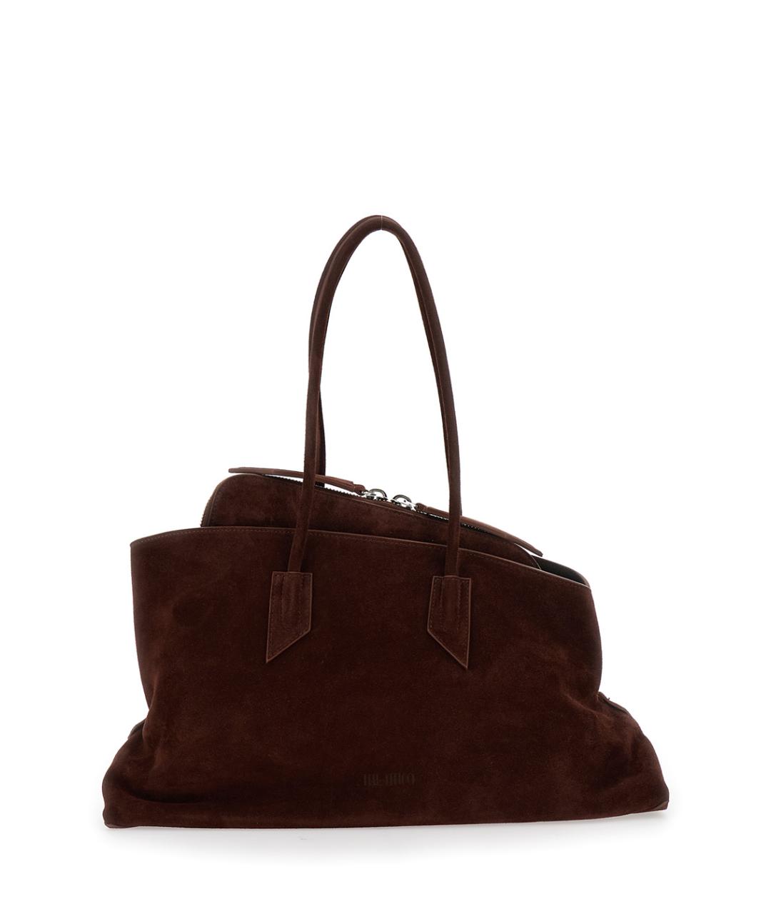 THE ATTICO Коричневая замшевая сумка тоут, фото 1