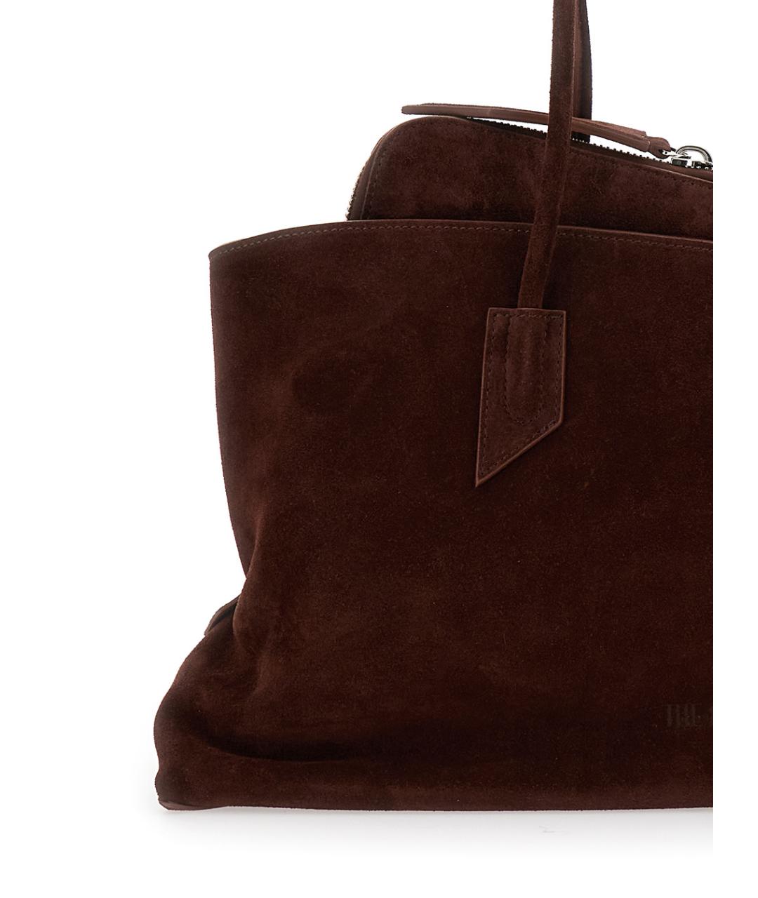 THE ATTICO Коричневая замшевая сумка тоут, фото 3