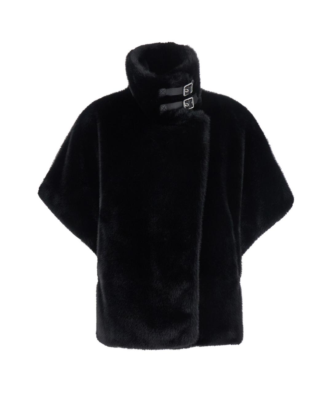PINKO Черный меховой жилет, фото 1
