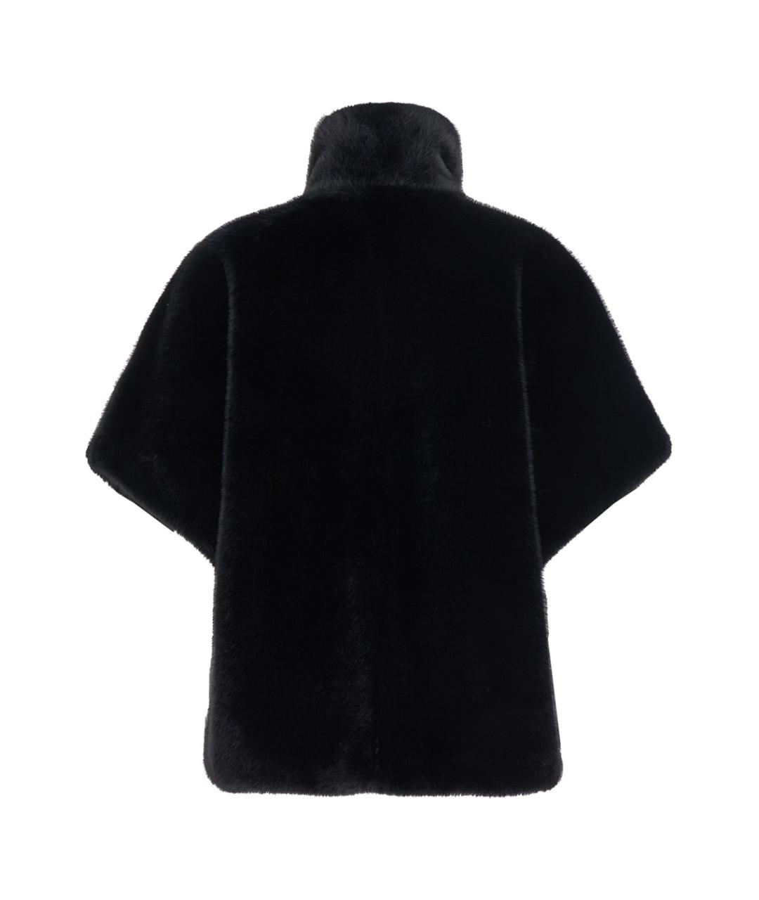 PINKO Черный меховой жилет, фото 2