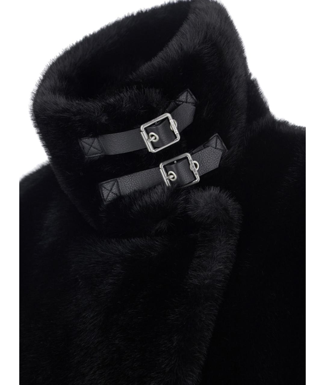 PINKO Черный меховой жилет, фото 3