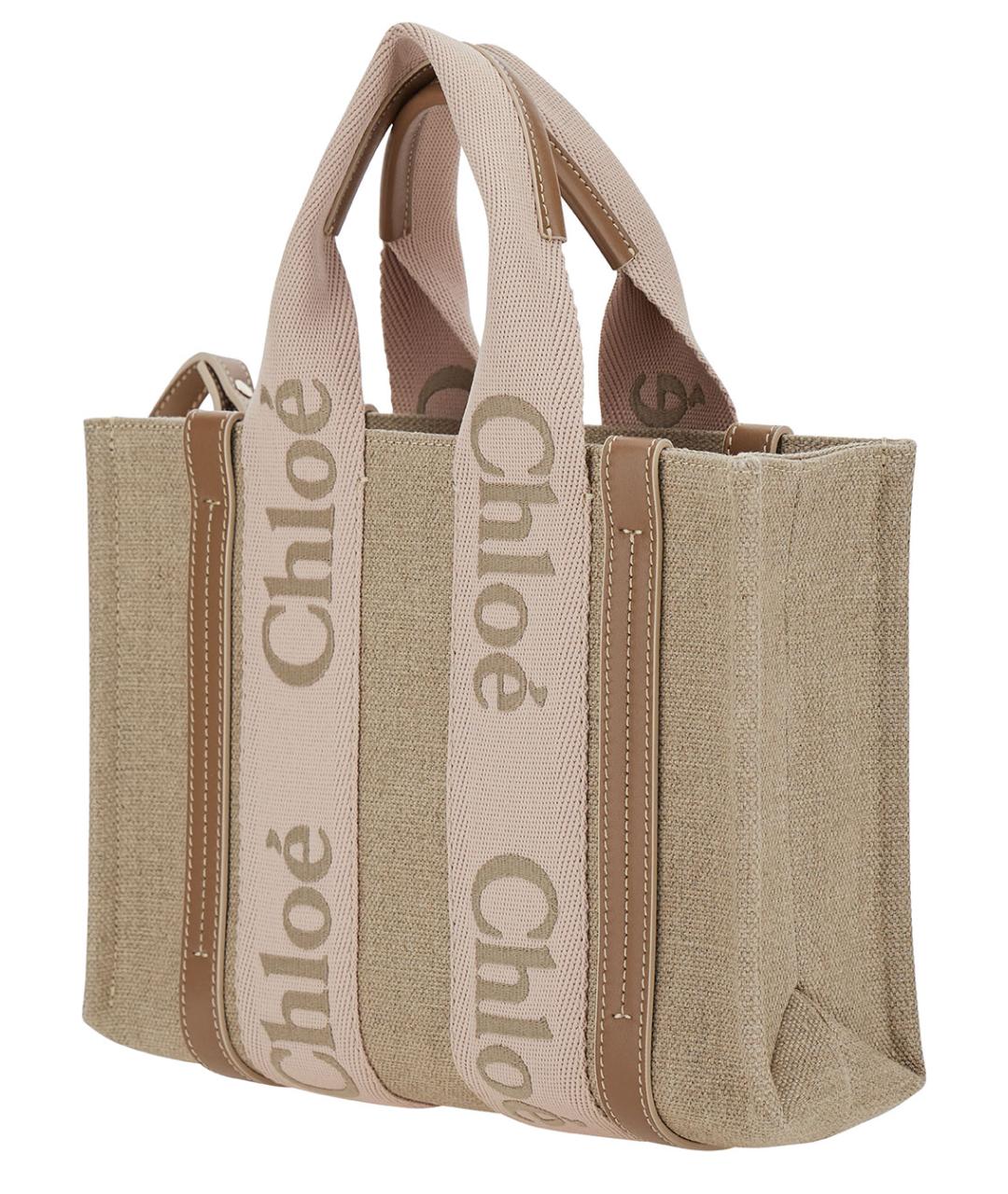 CHLOE Бежевая льняная сумка через плечо, фото 2