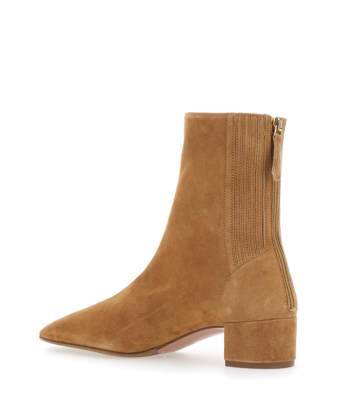 AQUAZZURA Бежевые замшевые ботильоны, фото 3