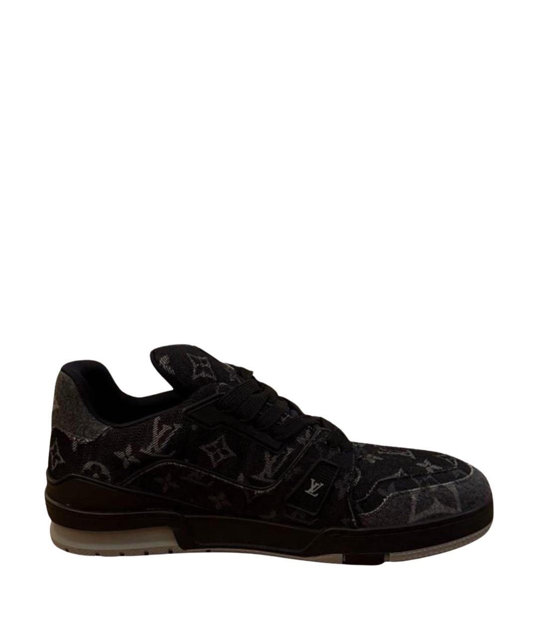LOUIS VUITTON Черные кожаные низкие кроссовки / кеды, фото 1