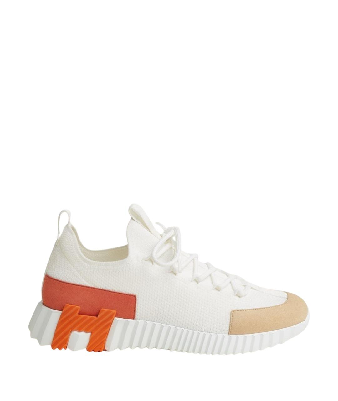 HERMES Белые текстильные кроссовки, фото 1
