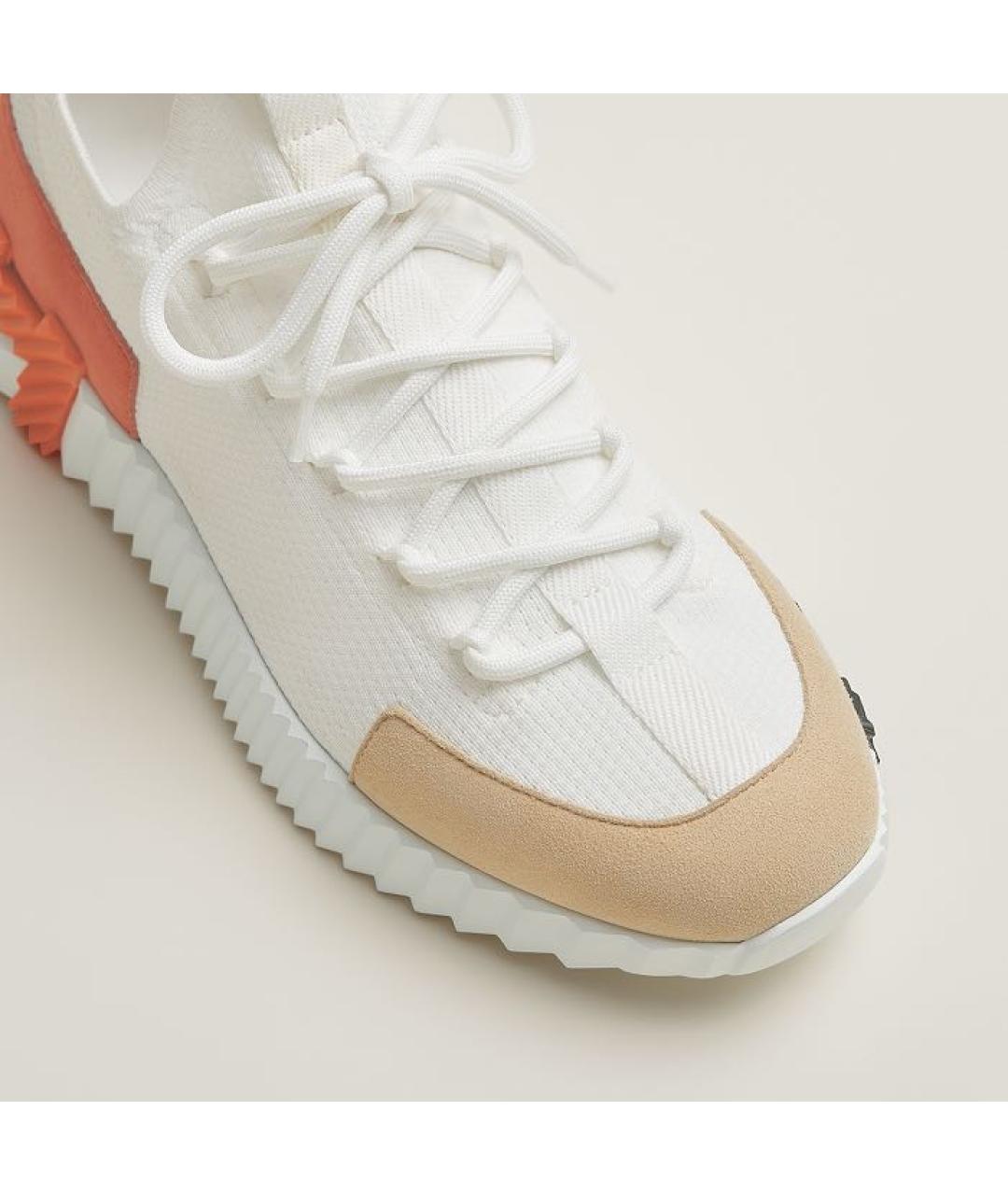 HERMES Белые текстильные кроссовки, фото 6