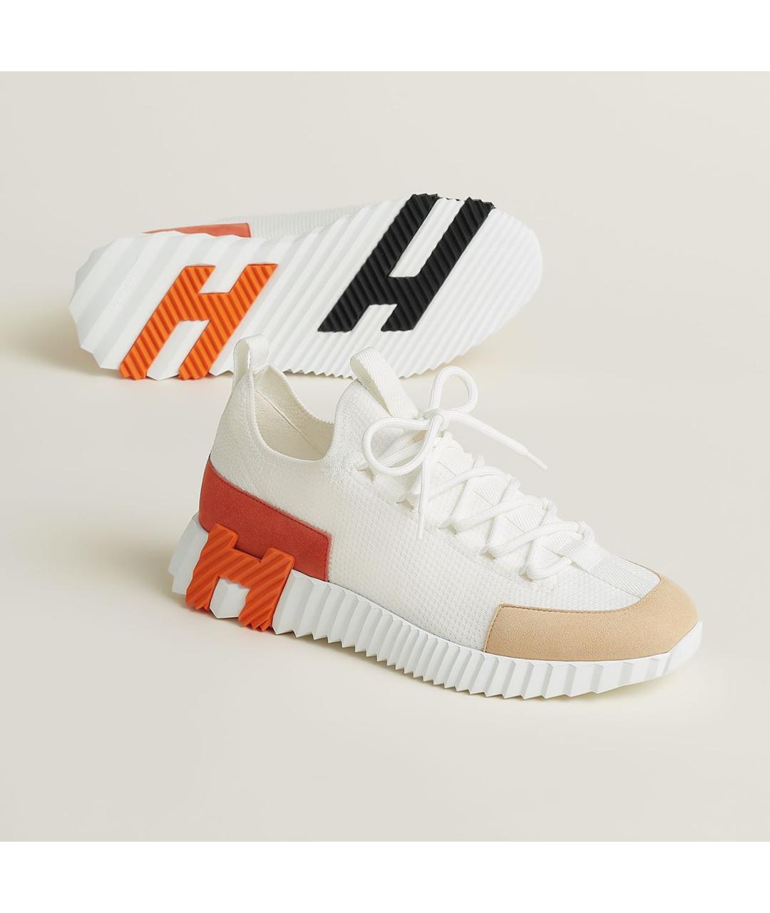 HERMES Белые текстильные кроссовки, фото 2