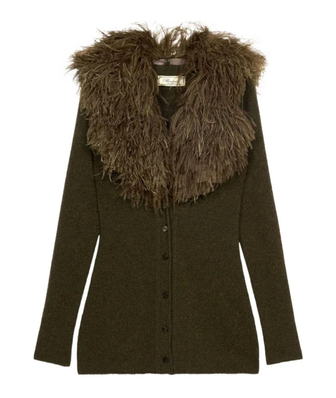 BLUMARINE Зеленый шерстяной кардиган, фото 1