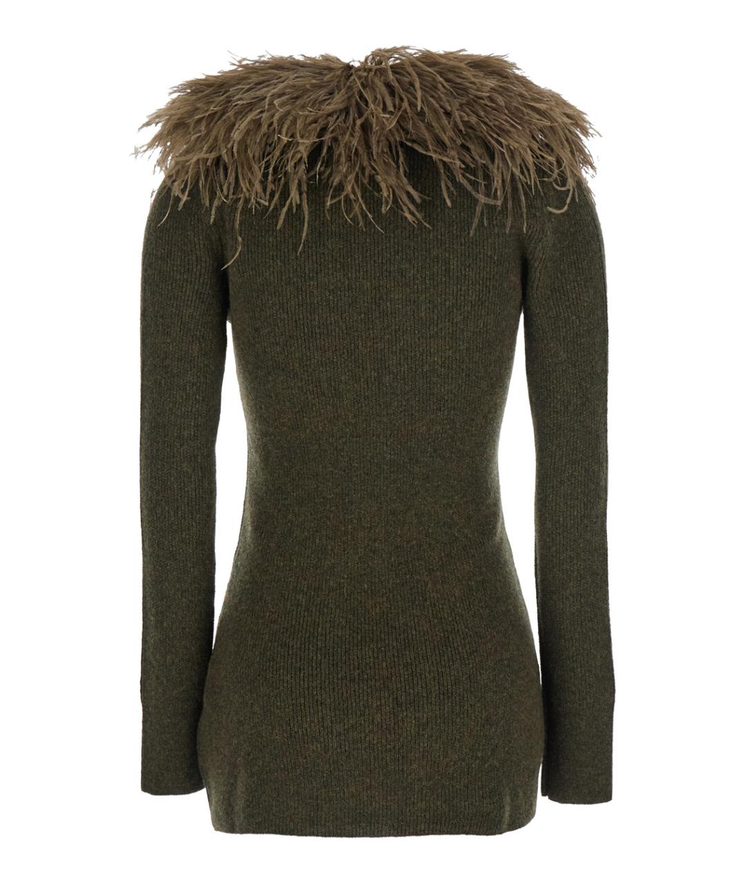 BLUMARINE Зеленый шерстяной кардиган, фото 3