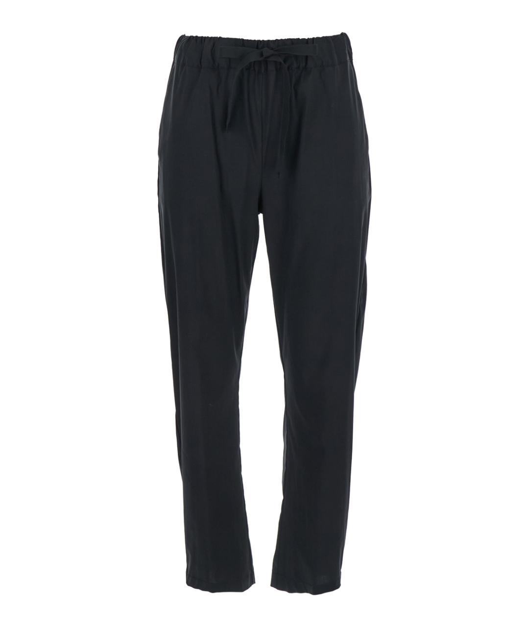 SEMICOUTURE Черные хлопковые прямые брюки, фото 1