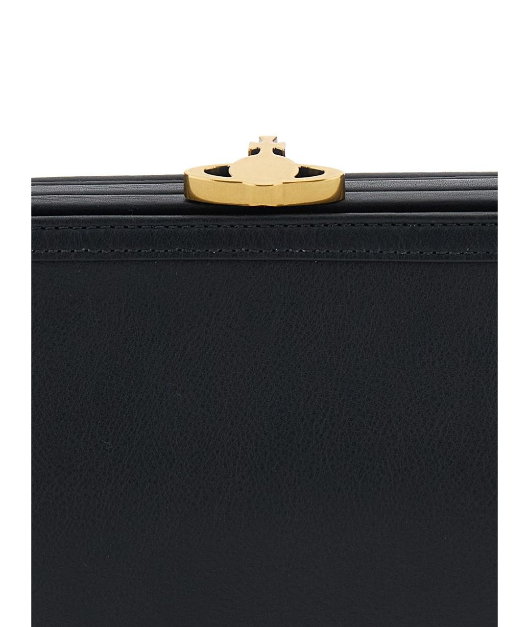 VIVIENNE WESTWOOD Черная кожаная сумка через плечо, фото 3