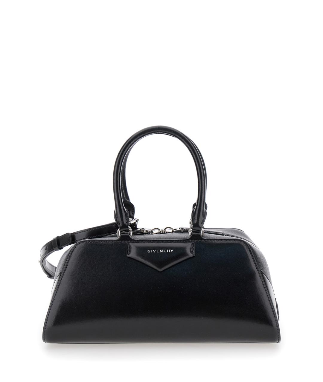 GIVENCHY Черная кожаная сумка с короткими ручками, фото 1