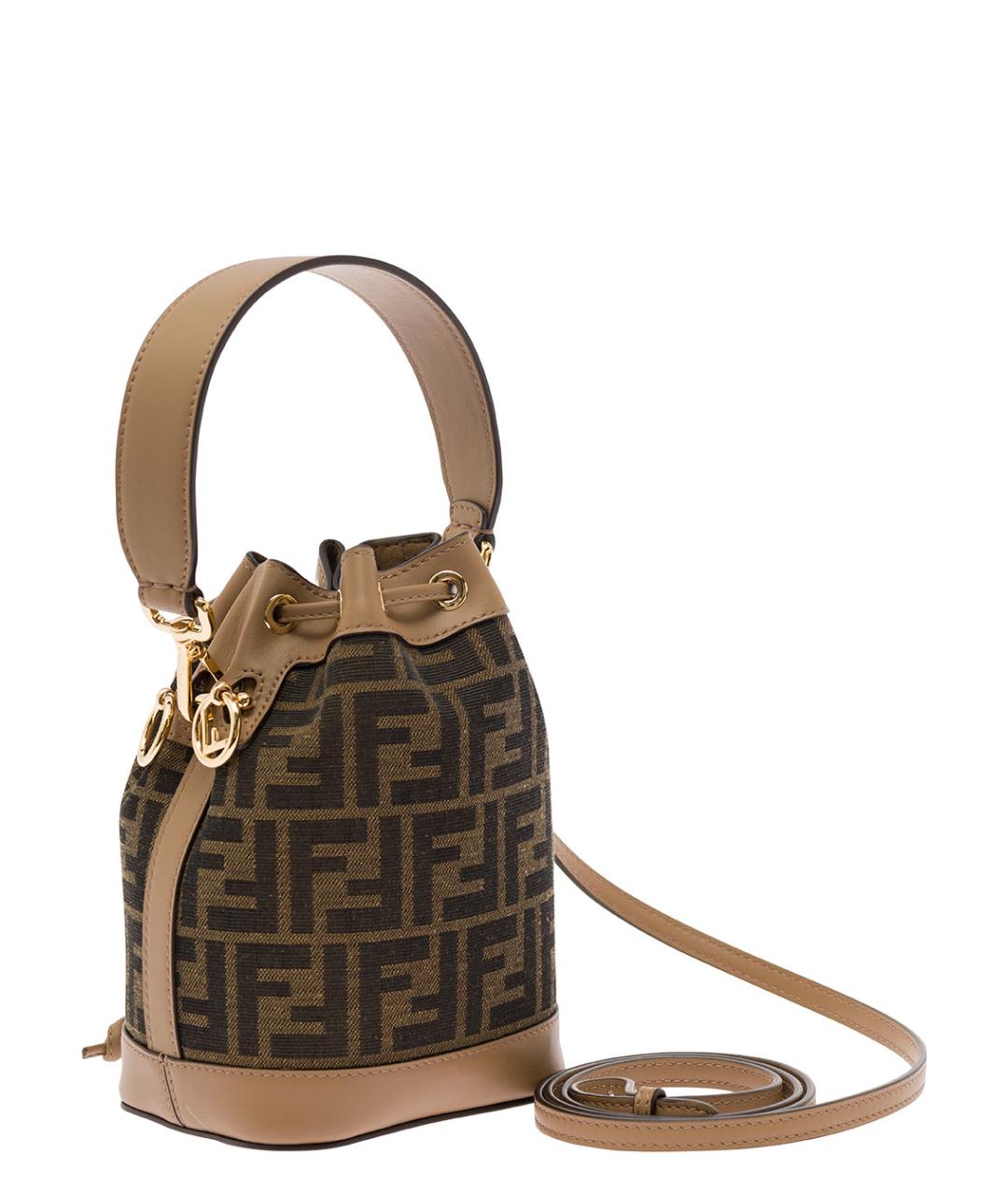 FENDI Коричневая тканевая сумка через плечо, фото 3