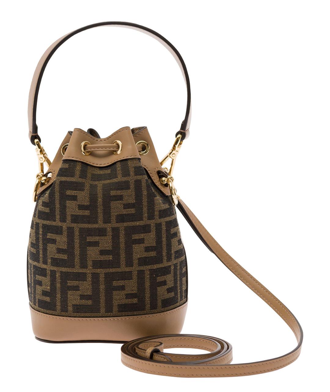 FENDI Коричневая тканевая сумка через плечо, фото 4