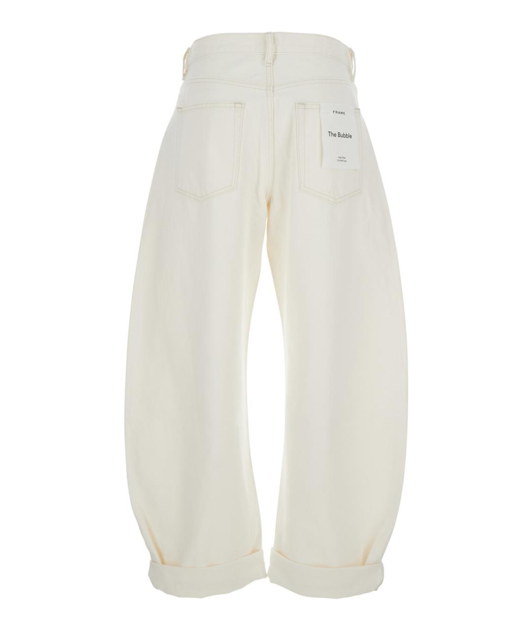 FRAME Белые хлопковые джинсы клеш, фото 2