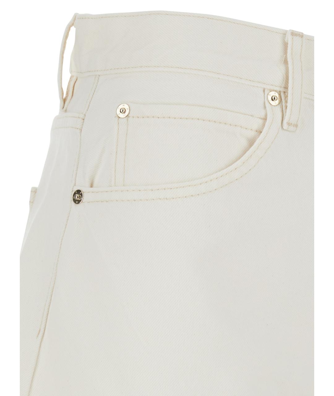 FRAME Белые хлопковые джинсы клеш, фото 3