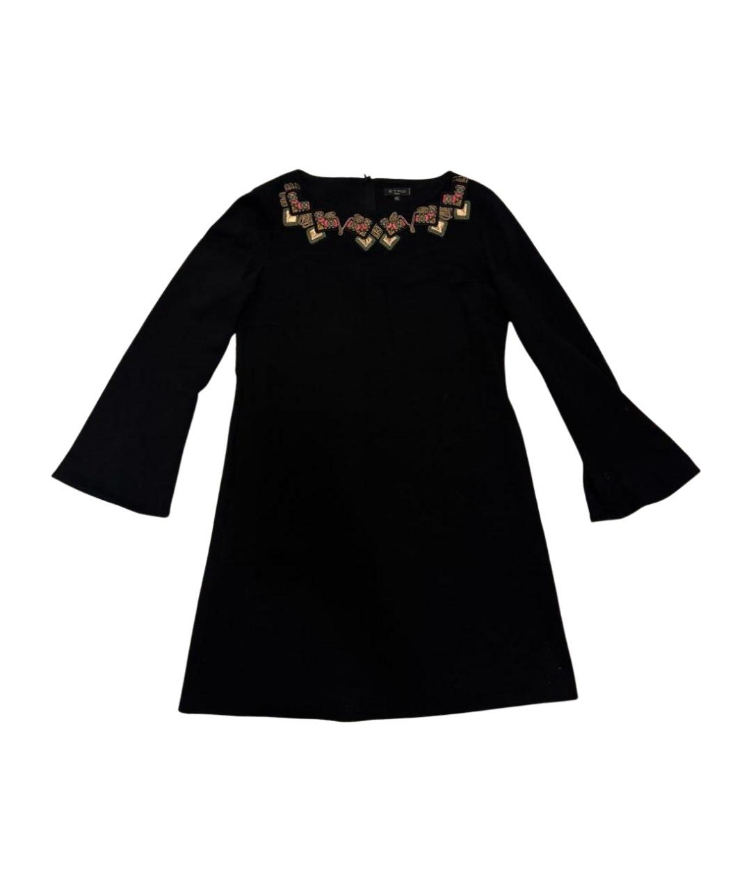 ETRO Черное шерстяное повседневное платье, фото 1