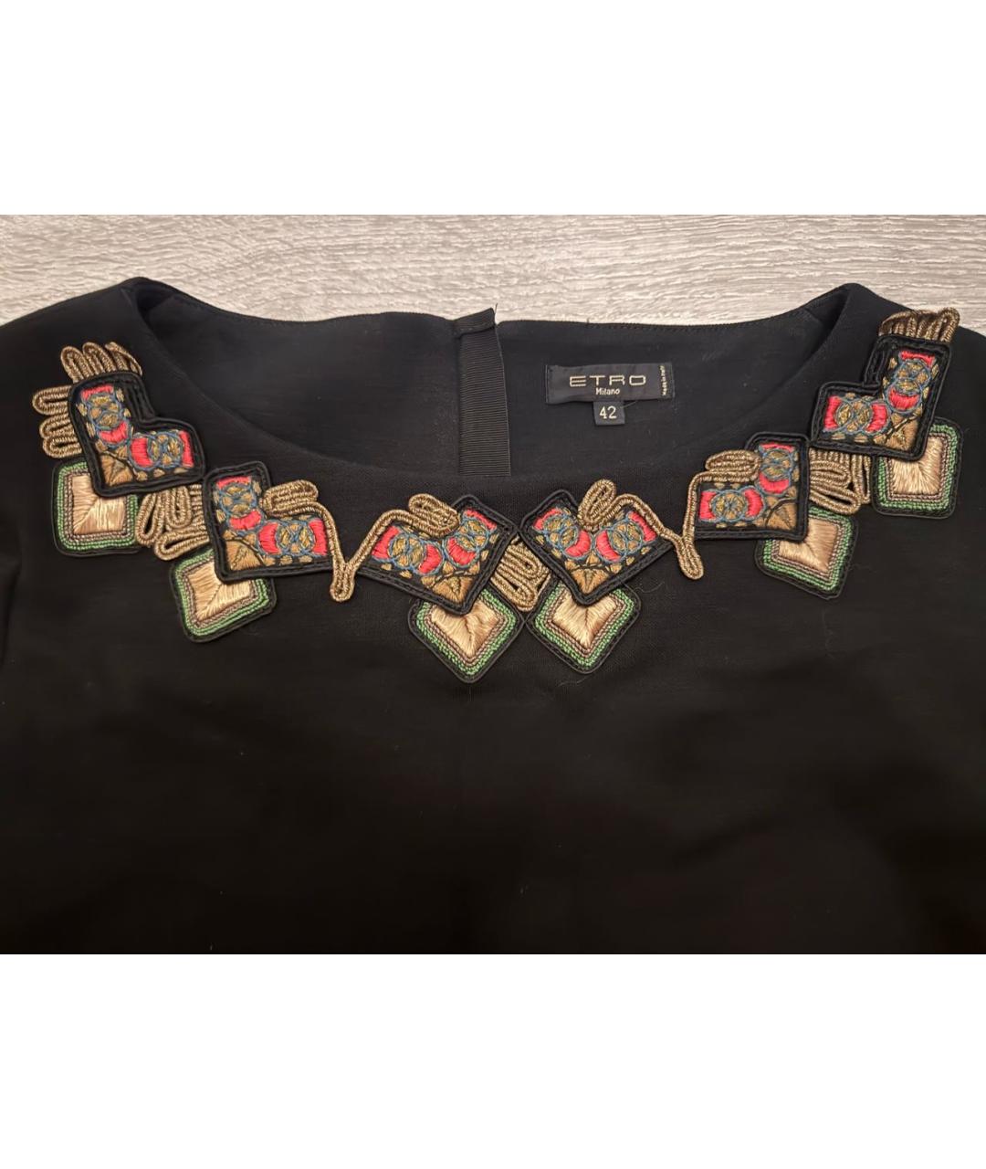 ETRO Черное шерстяное повседневное платье, фото 3