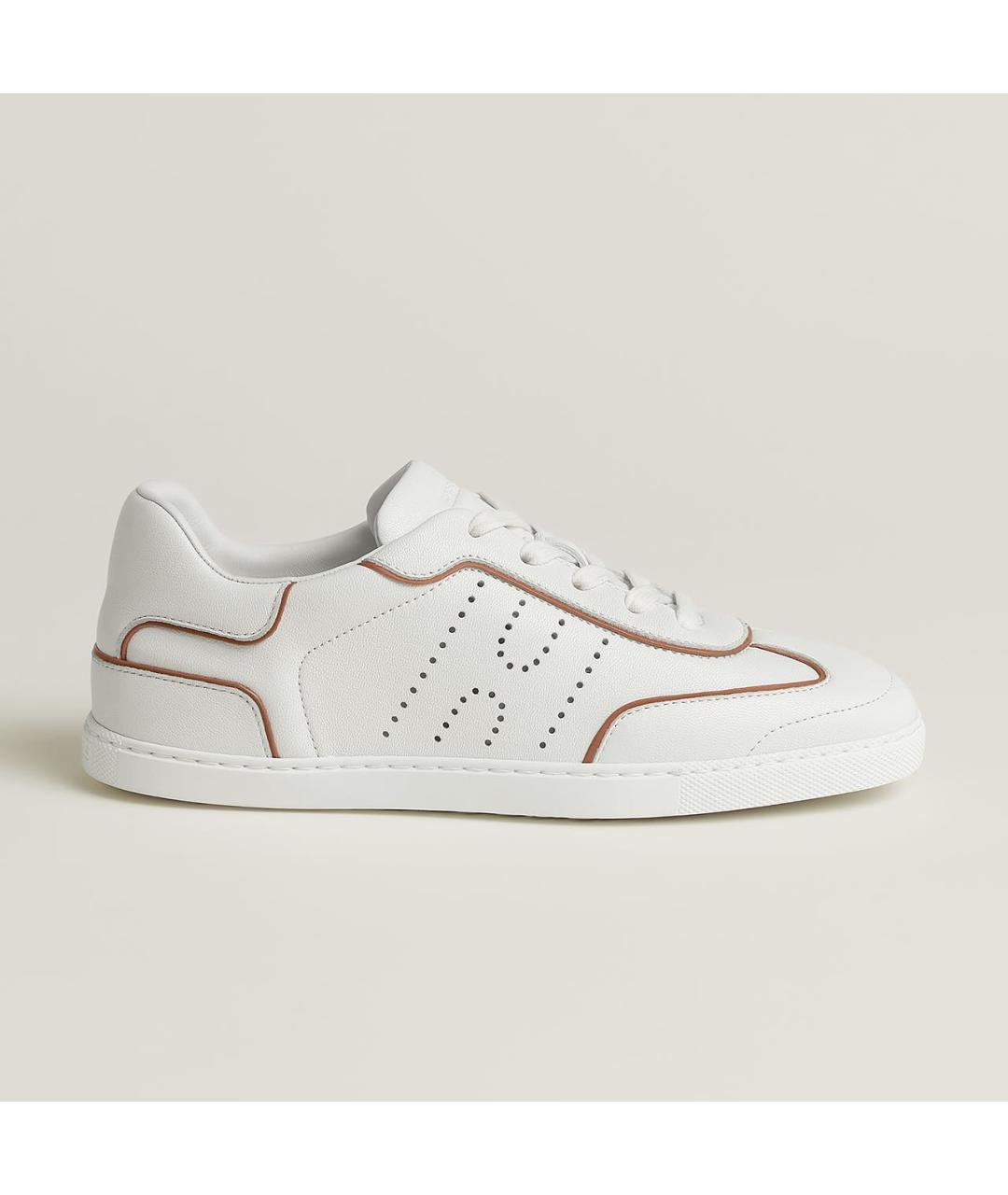 HERMES Белые кожаные кеды, фото 7