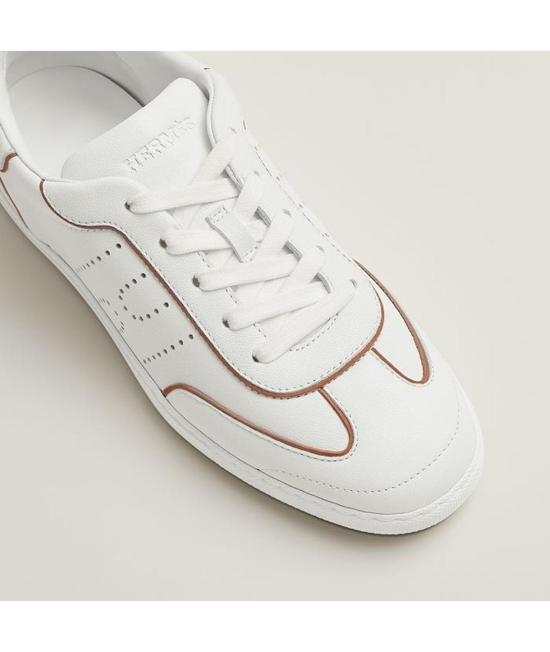 HERMES Белые кожаные кеды, фото 6