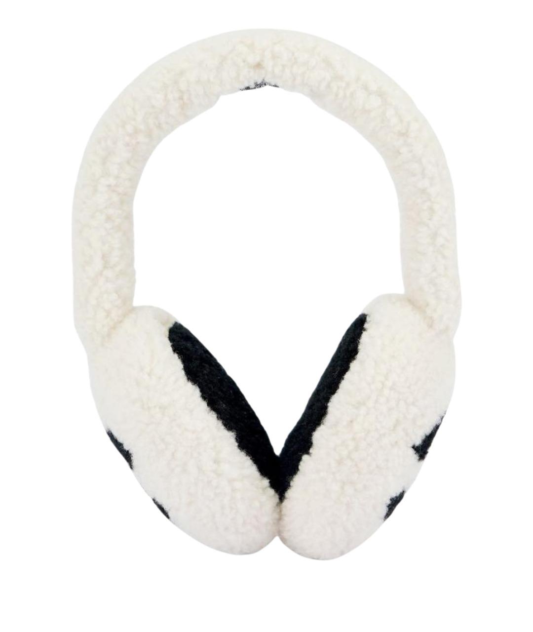 CHANEL Белые шерстяные наушники, фото 1