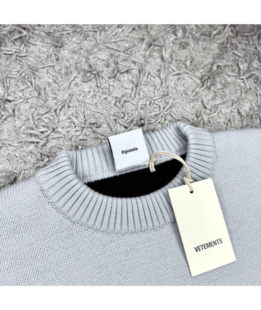VETEMENTS Серый шерстяной джемпер / свитер, фото 5