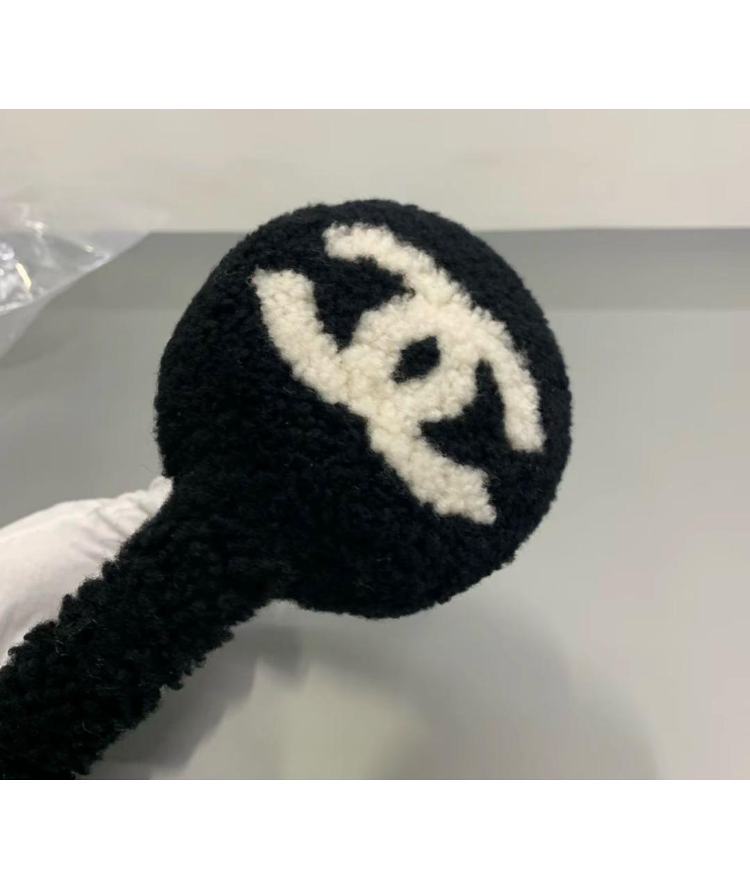 CHANEL Черные шерстяные наушники, фото 3