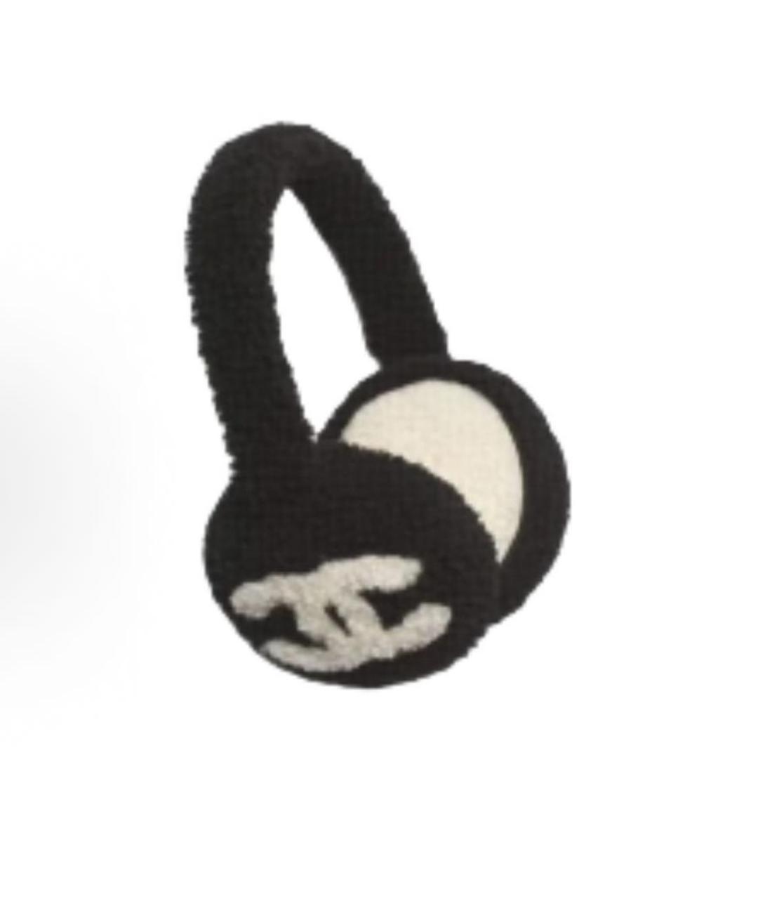 CHANEL Черные шерстяные наушники, фото 4