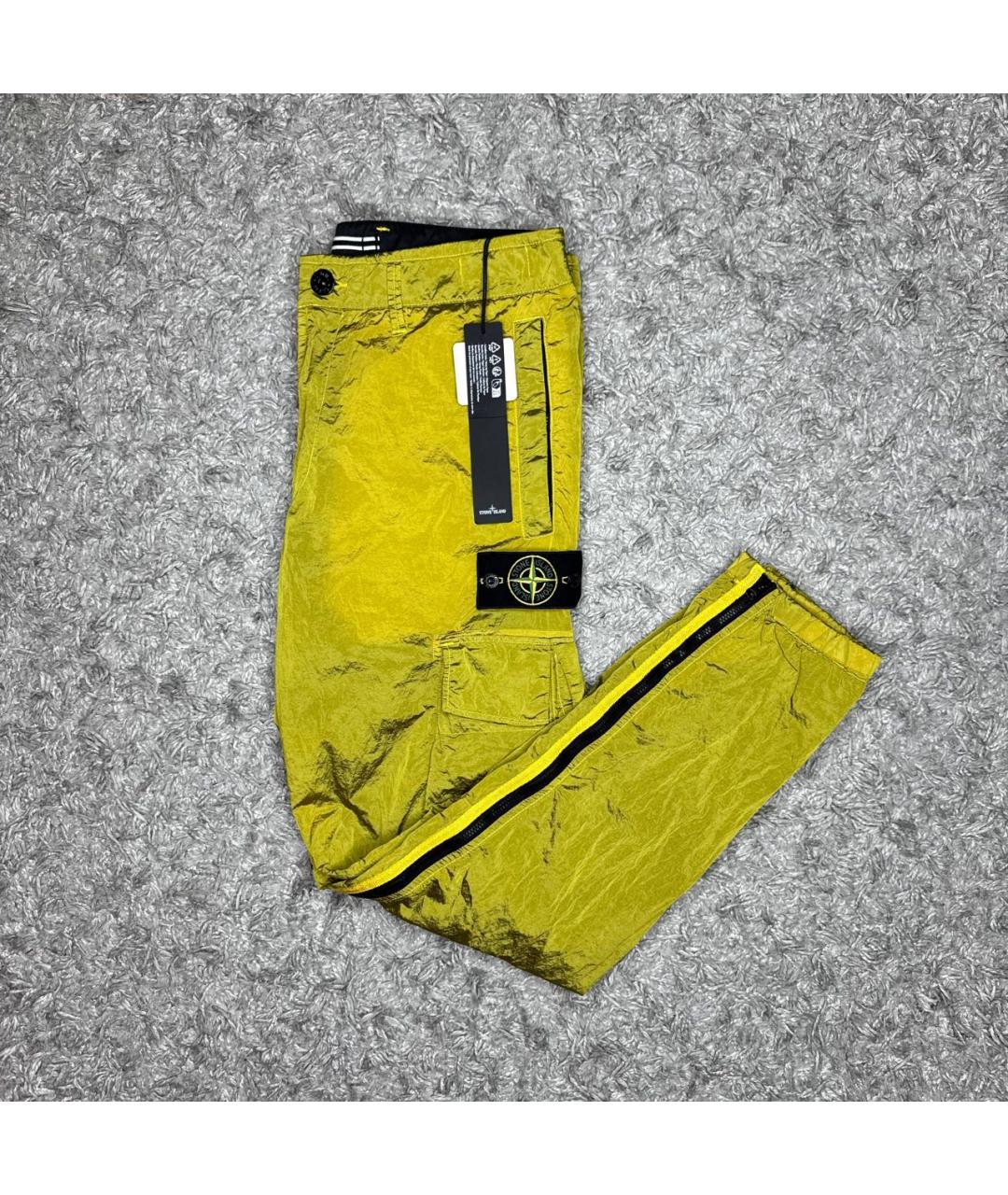STONE ISLAND Золотые повседневные брюки, фото 2