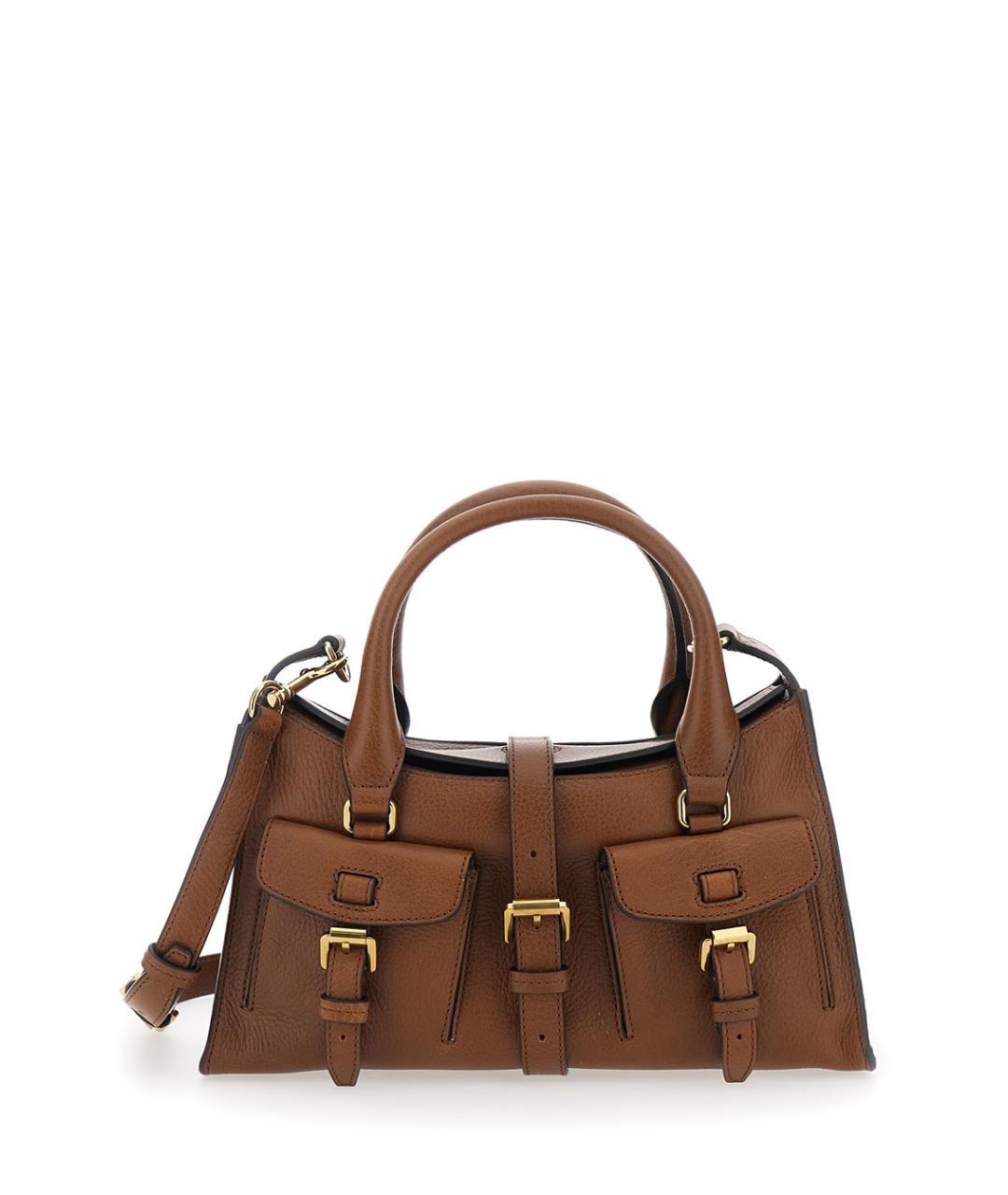 MULBERRY Коричневая кожаная сумка с короткими ручками, фото 1