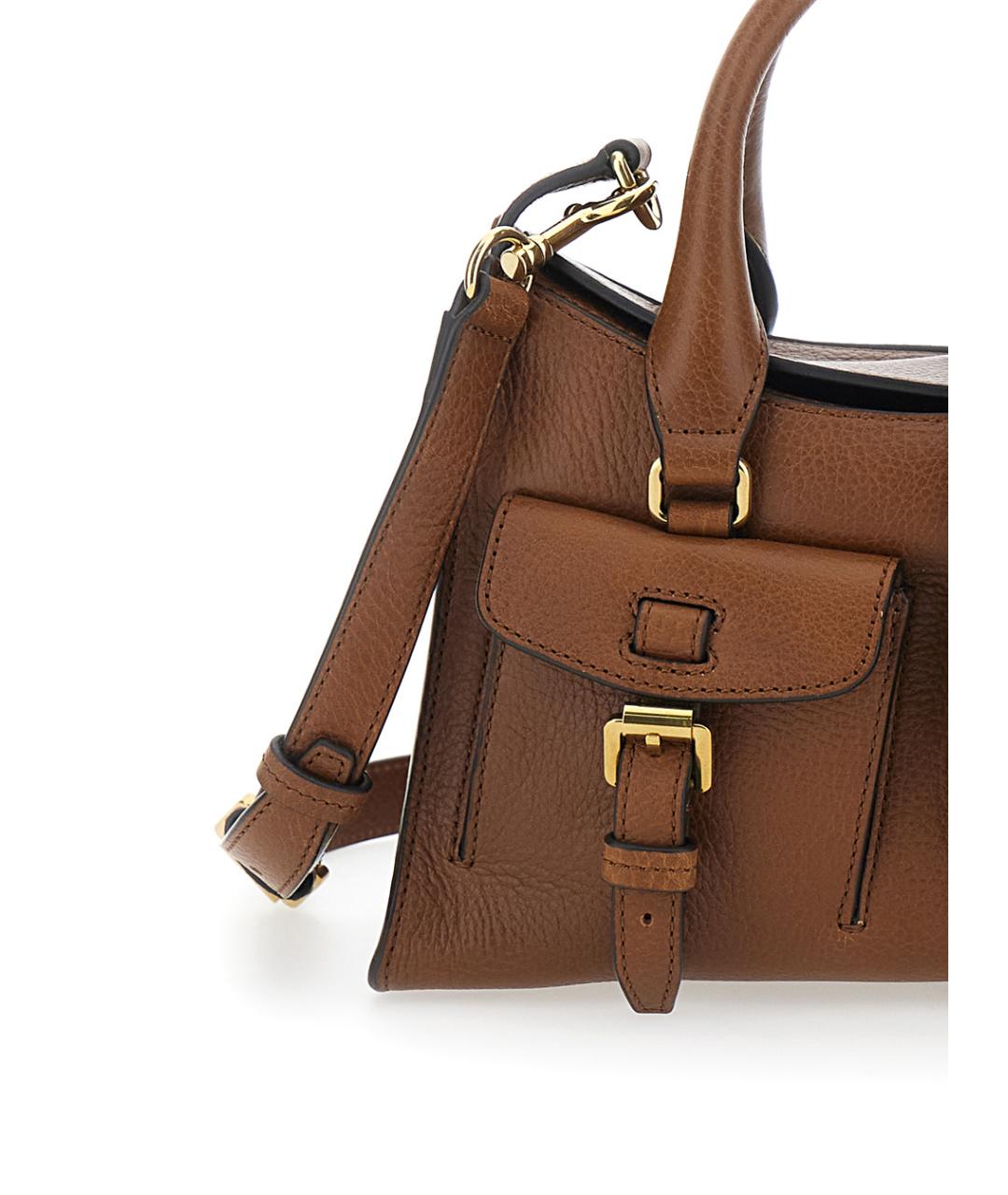 MULBERRY Коричневая кожаная сумка с короткими ручками, фото 3